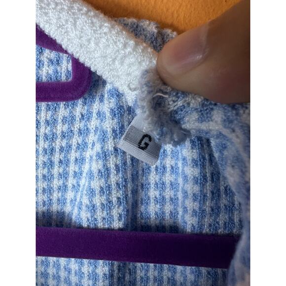 Cia de Moda Women's Cardigan Sweater Size LG Blue White Gingham Long Sleeve NWT - Picture 8 of 11